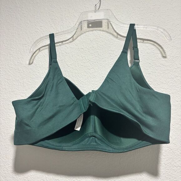 CACIQUE Lightly Lined No Wire Green Turquoise Bra Size 40DD - Picture 3 of 7